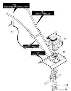 Engine Mount Diagram and Parts List for 11053X92NB 2005 Briggs and Stratton Cultivator
